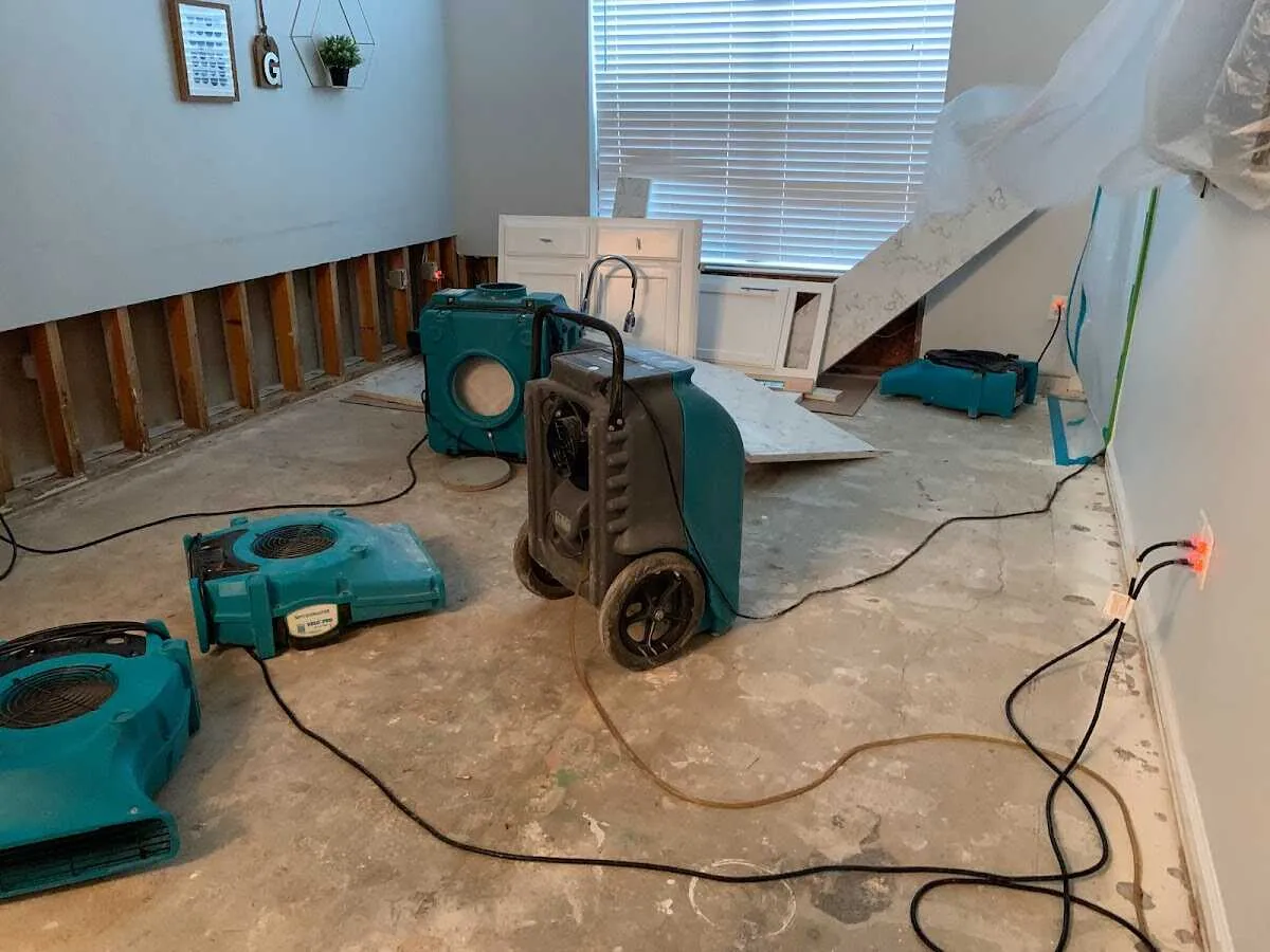 Dehumidifier in flood-cut room for Water Extraction & Removal in Keystone